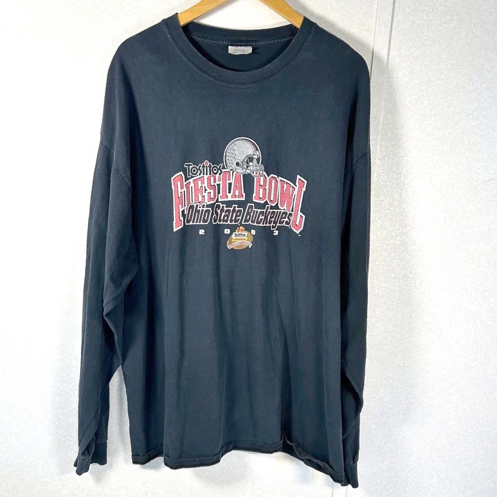 vintage hanes beefy tshirt 2xl longsleeve football Ohiostate buckeye fiesta bowl